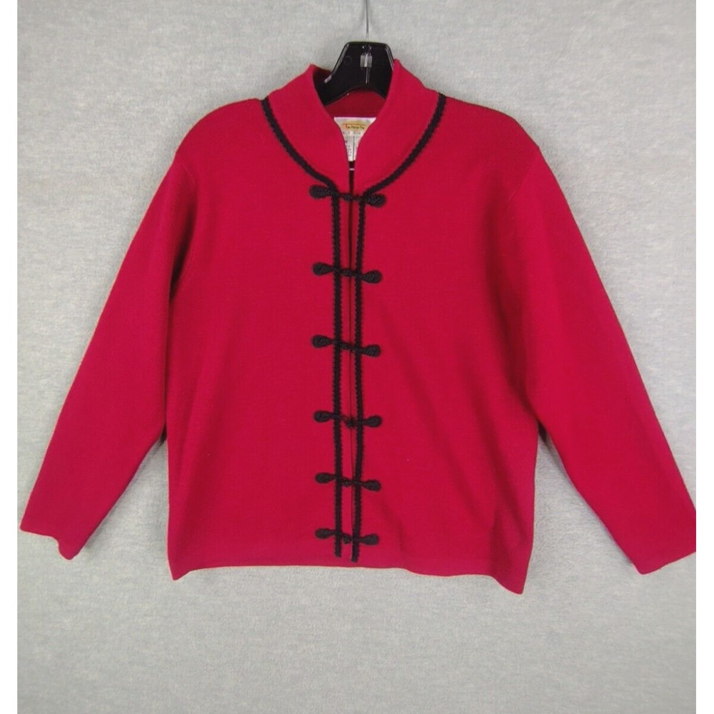 VTG Talbots Womens Jacket M P Red 100% Wool Toggle Elevated Capsule Heritage